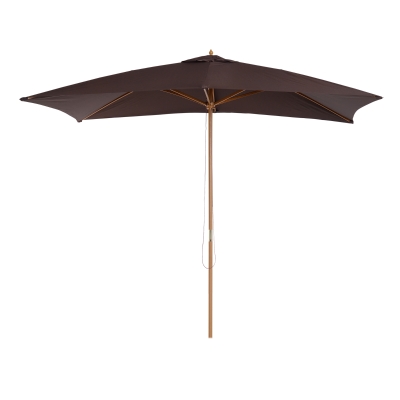 Outsunny Wooden Garden Parasol Dark Coffee 2x3m