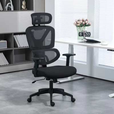 Vinsetto Mesh Office Chair Black with Lumbar Support