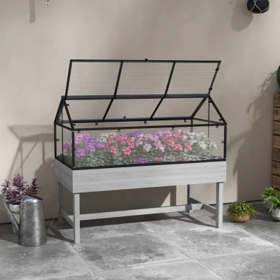 Outsunny Raised Garden Bed 60x120cm Wooden Base