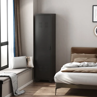 HOMCOM Armadietto 43cm x 50cm x 180cm Nero