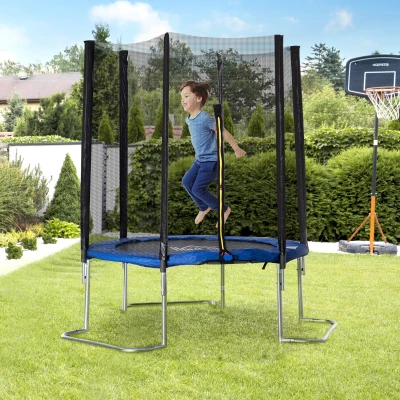 HOMCOM Trampolino elastico 223cm x 223cm x 230cm Blu