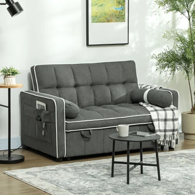 2 Seater Sofa Bed 138.5W x 87D x 86Hcm Charcoal grey