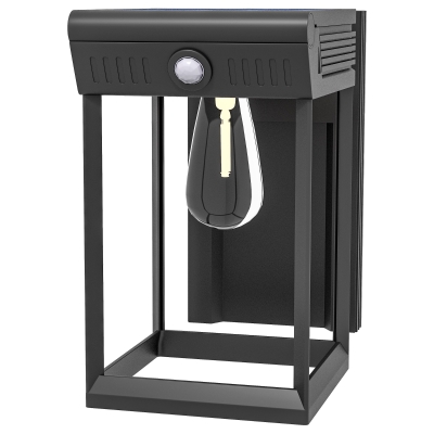 Outsunny Garten-Solarlicht Außenleuchte Solarlampe, Spritzwassergeschützt, Bewegungssensor, 14 cm x 24 cm x 24 cm, Schwarz