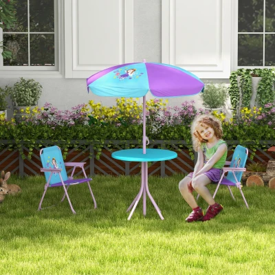 Outsunny Kids Picnic Table Set Fairy Theme Garden Furniture