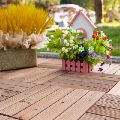 Outsunny Piastrelle per esterni 30cm x 30cm x 2.5cm Marrone