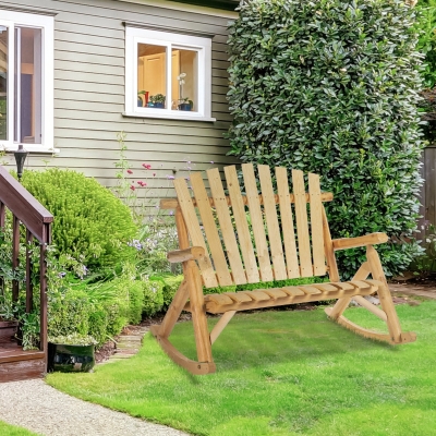 Outsunny Rocking Chair Adirondack 2 Places Bois Pin