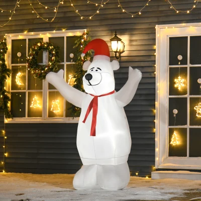 HOMCOM Inflatable Bear Holiday Décor 6ft Outdoor