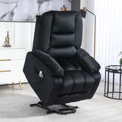 HOMCOM Fauteuil Releveur Électrique Noir Massage
