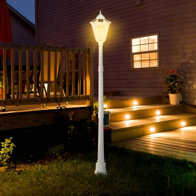 Outsunny Lampe Solaire Jardin LED Alu Étanche