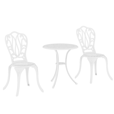 Patio Bistro Set 44W x 49D x 88Hcm White