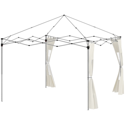 Outsunny Gazebo 2 Panneaux Latéraux Portes Fenêtres 3x3/6m