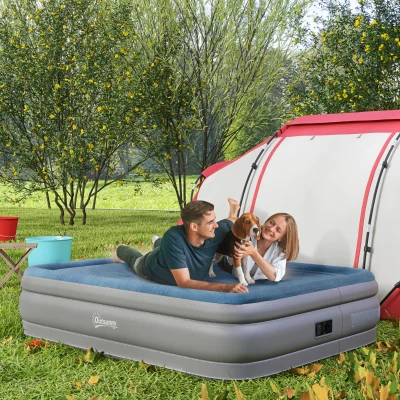Outsunny King-Size Inflatable Mattress with Electric Pump