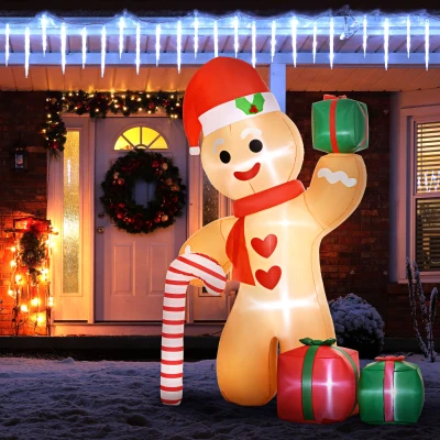 Inflatable Gingerbread Man 170W x 100D x 245Hcm Orange