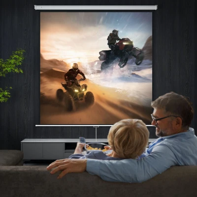 HOMCOM Schermo per Proiettore 120" Formato 1:1 e Angolo 160°