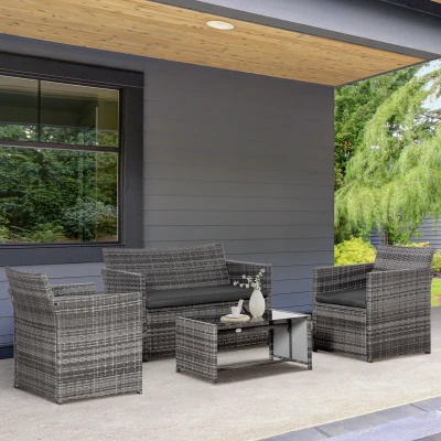 Outsunny Set mobili giardino 120cmx67cmx76cm Grigio