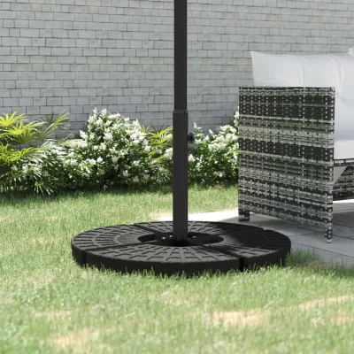 Outsunny Base per Ombrellone a Croce in Acciaio 100x100x75cm Nero
