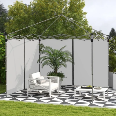 Outsunny Gazebo Replacement Walls Set of Two 3x3m Grey
