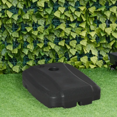 Outsunny Sonnenschirmständer befüllbar bis 100 kg Schirmständer für Ampelschirm Sonnenschirm Schirmstangen mit Kreuzbasis für Garten Terrasse Balkon Schwarz 80 x 60 x 20 cm