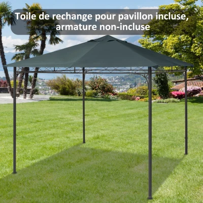 Outsunny Toile Gazebo 3x3m Anti-UV Polyester Gris