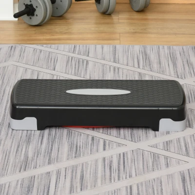 HOMCOM Step per Aerobica Altezza Regolabile 10-15cm Nero e Rosso