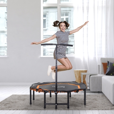 HOMCOM 48" Mini Fitness Trampoline Foldable Orange