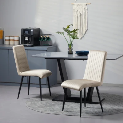 HOMCOM Sedie da Cucina Moderne Set 2pz con Design Salvaspazio