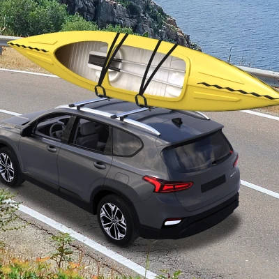 HOMCOM Staffe porta kayak 46cm x 16.5cm x 47cm Nero