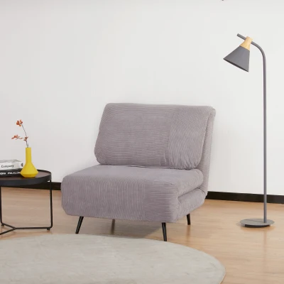 HOMCOM Poltrona Letto 2 in 1 Singola Schienale Regolabile su 3 Livelli