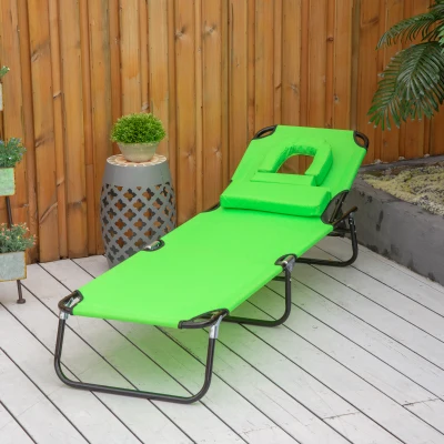 Outsunny Transat Jardin Pliant Lecture Vert