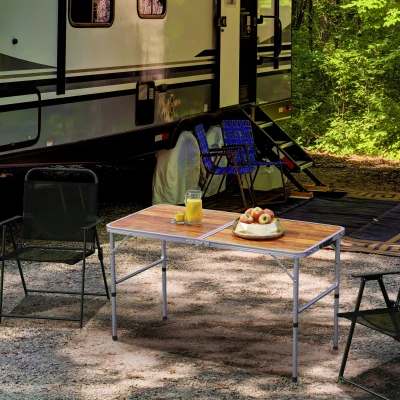 Outsunny 3ft Folding Aluminium Camping Table Height Adjustable