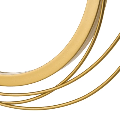 HOMCOM Decoración de Pared de Metal 3D de Espejos Redondos Adorno Metálico para Salón Dormitorio Comedor 107x56cm Dorado(m-8)