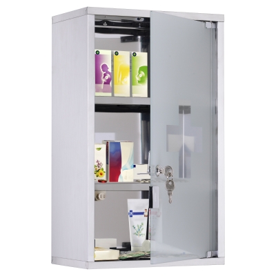 HOMCOM Armoire Murale Acier Verrouillable 3 Niveaux avec Clés