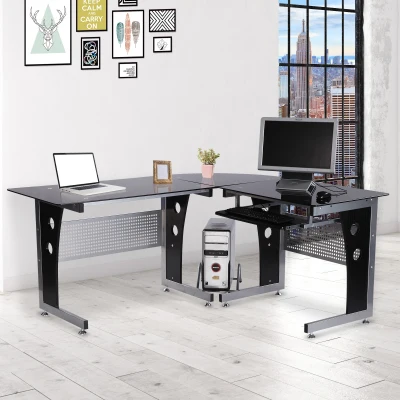 HOMCOM Scrivania 164cm x 139cm x 75cm Nero