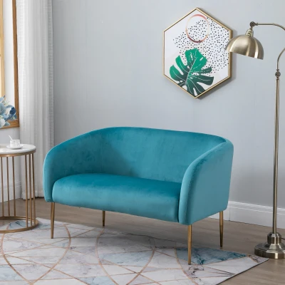 HOMCOM Diavno 2 posti 124cm x 73cm x 76cm Verde, Oro