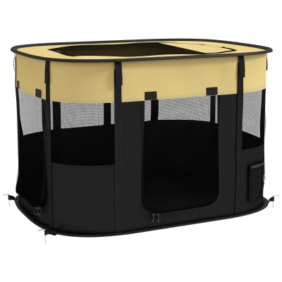 PawHut Foldable Dog Pen Portable Indoor/Outdoor Yellow