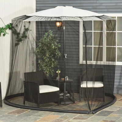 Outsunny Zanzariera Ombrellone 3x2.3m Regolabile con Cerniera