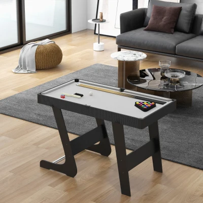 SPORTNOW 3.5ft Folding Pool Table with Accessories - Grey
