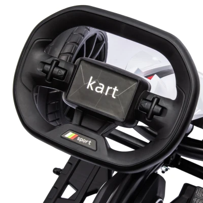 HOMCOM Kart Coche Eléctrico Infantil 12V de 3 a 8 Años Velocidad 3-5km/h y Cinturón de Seguridad 100x58x58,5cm Blanco(m-9)