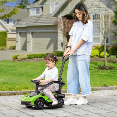 AIYAPLAY 2-In-1 Lamborghini Ride-On Stroller Green