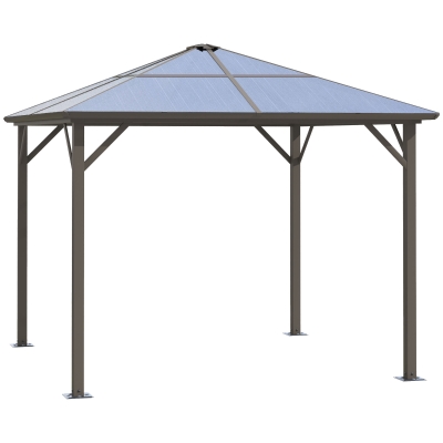 Outsunny Gazebo da Giardino 3x3m in Alluminio e Policarbonato