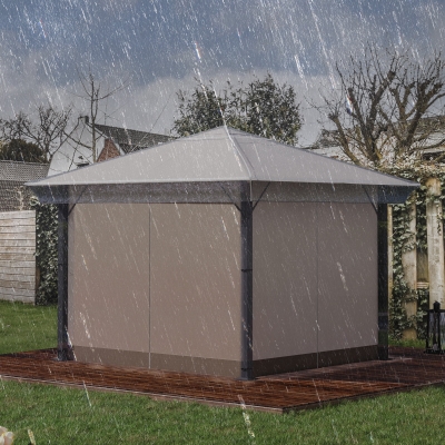 Outsunny Bâche PVC Transparente Protection Pergola 3x3m
