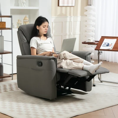 Recliner Armchair 84W x 89D x 105Hcm Light Grey