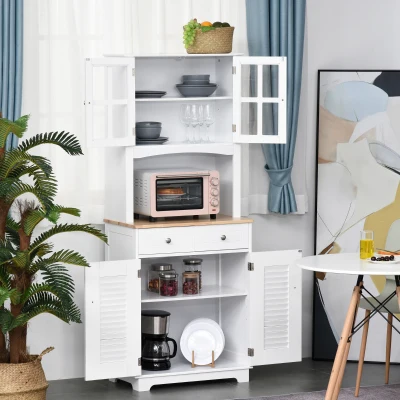 HOMCOM Credenza 68cm x 39.5cm x 170cm Bianco