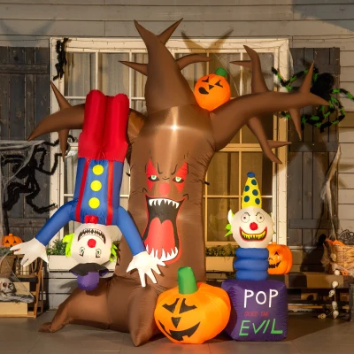 Outsunny Inflatable Halloween Ghost Tree 7ft LED Display