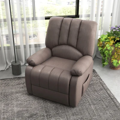 HOMCOM Fauteuil Électrique Gris Releveur Télécommande