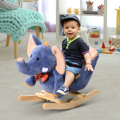 HOMCOM Cavallo a dondolo 60cm x 33cm x 45cm Blu