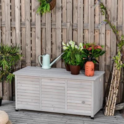 Outsunny Panca contenitore 127cm x 56cm x 60cm Grigio