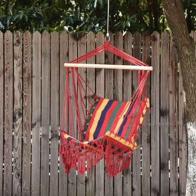 Outsunny Hamac Chaise Suspendue Portable Multicolore