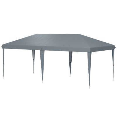 Outsunny Tonnelle Pop-Up 6x3m Gris Acier & Oxford