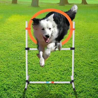 PawHut Set agility dog portatile 74.5cm x 66cm x 91cm Bianco, arancione